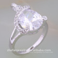 Recién llegado Weeding Rings Design Oro blanco plateado anillos con CZ joyas chapadas en rodio es su buena elección